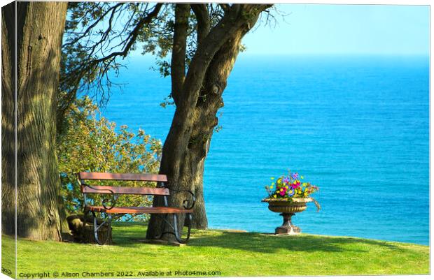 A Garden By The Sea In Lyme Regis  Canvas Print by Alison Chambers