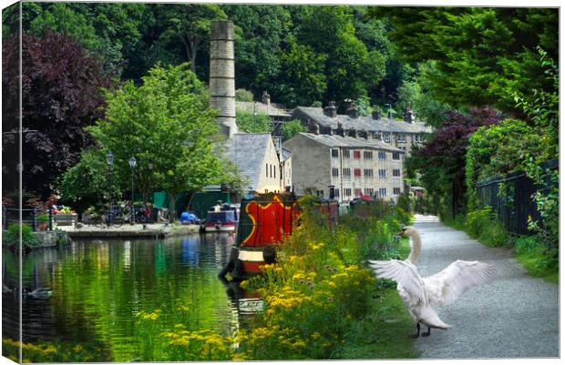 Spreading Ones Wings In Hebden Bridge Canvas Print by Alison Chambers