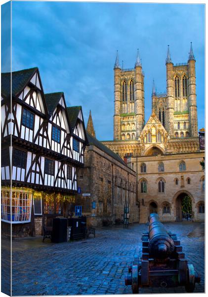 Lincoln Cathedral Cannon Gun Canvas Print by Alison Chambers