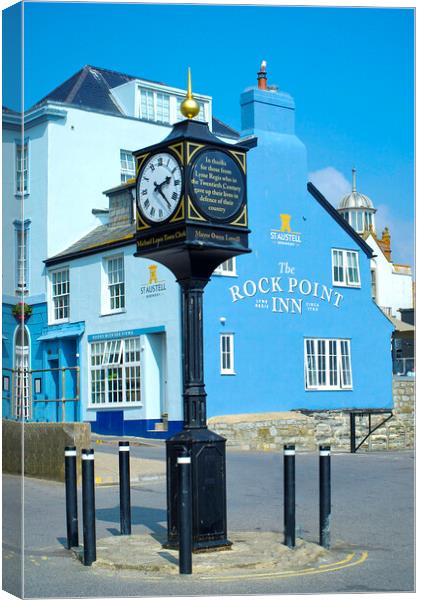 Lyme Regis Clock Tower Canvas Print by Alison Chambers