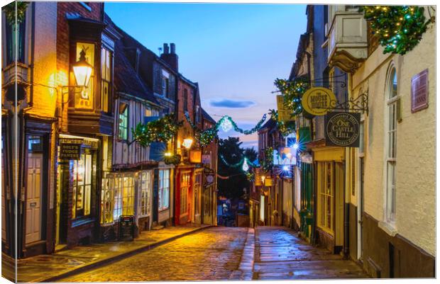 Top Of Steep Hill, Lincoln  Canvas Print by Alison Chambers