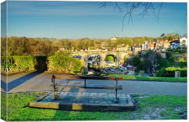 View Of Knaresborough Viaduct  Canvas Print by Alison Chambers