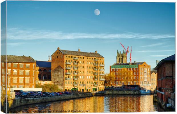Call The Moon, Leeds Canvas Print by Alison Chambers