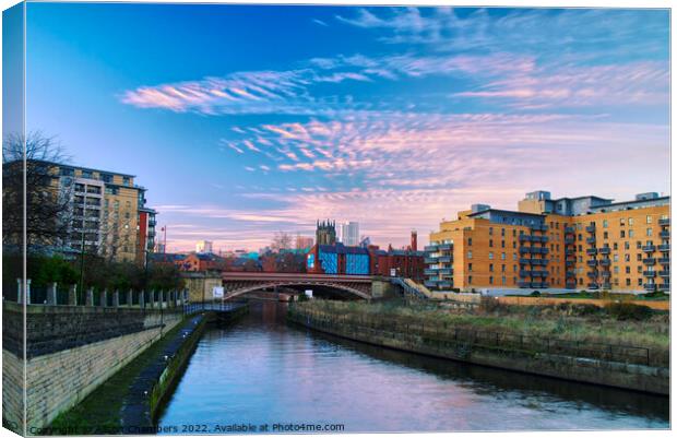 Leeds Sunset Sky Canvas Print by Alison Chambers