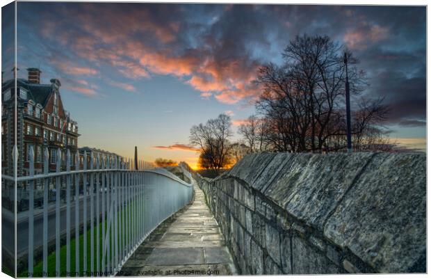York City Wall Sunset Canvas Print by Alison Chambers