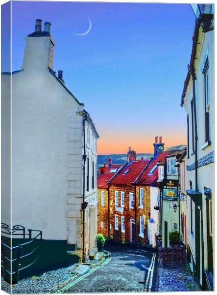 Ye Dolphin Pub, Robin Hoods Bay Canvas Print by Alison Chambers