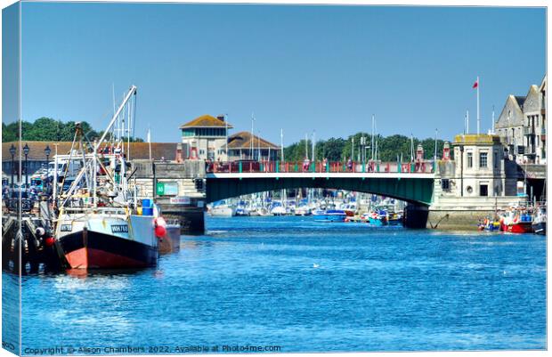 Weymouth Town Bridge Canvas Print by Alison Chambers