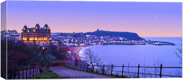 Scarborough Blue Hour Panorama  Canvas Print by Alison Chambers
