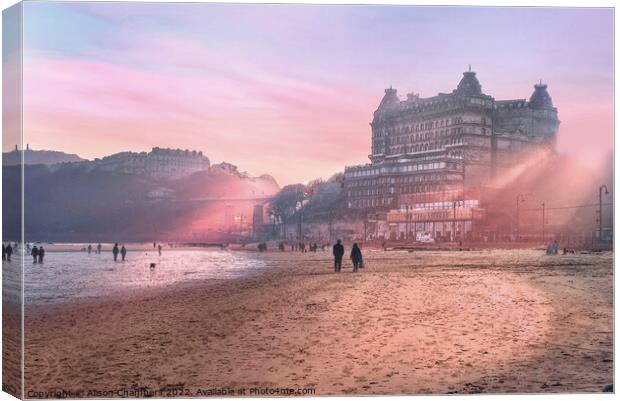 Scarborough Beach Sunset  Canvas Print by Alison Chambers