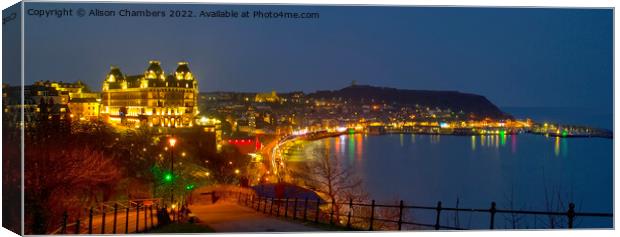 Scarborough Nighttime Panorama Canvas Print by Alison Chambers