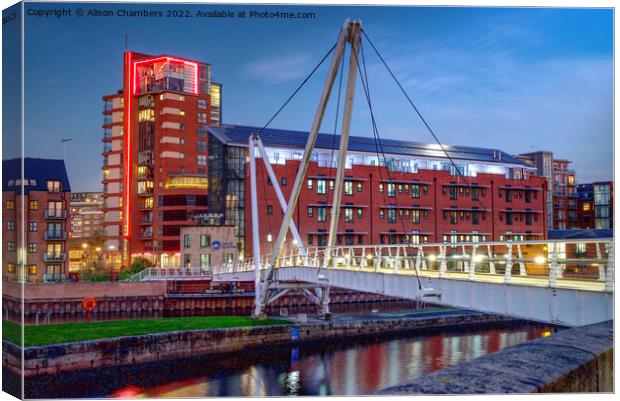 Knights Way Footbridge Leeds Canvas Print by Alison Chambers