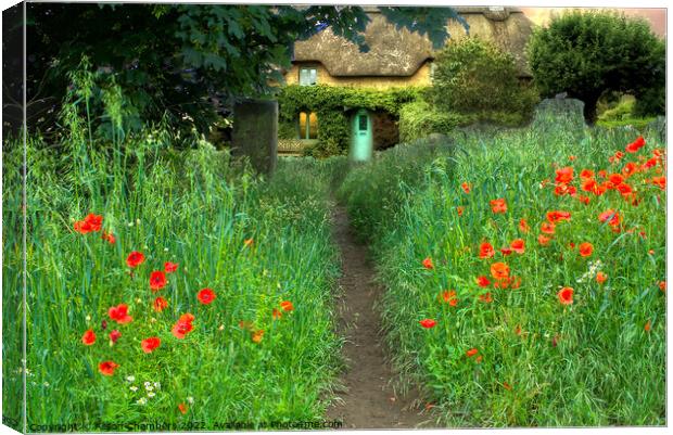 Poppy Lane Cottage Canvas Print by Alison Chambers
