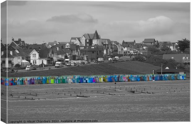 Herne Bay Beach Huts  Canvas Print by Alison Chambers