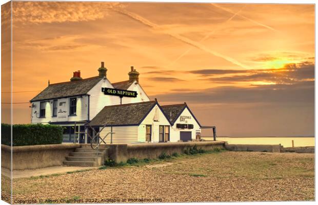 Old Neptune  Whitstable  Canvas Print by Alison Chambers
