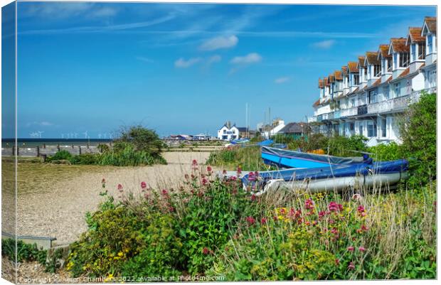 Whitstable Beach Vista Canvas Print by Alison Chambers