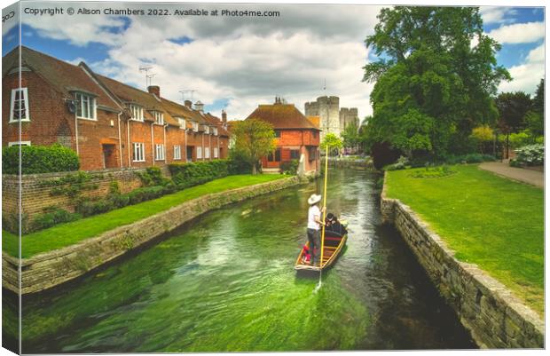 Canterbury River Punt Canvas Print by Alison Chambers