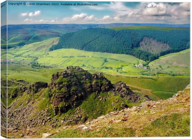 Alport Castles Canvas Print by Alison Chambers