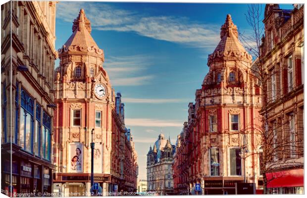 Leeds City Centre Buildings Canvas Print by Alison Chambers