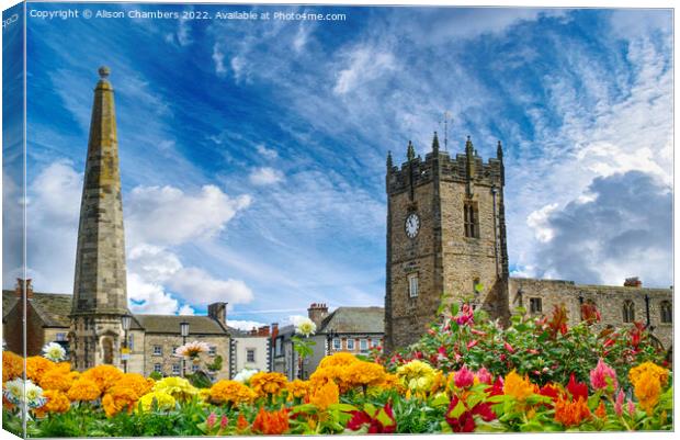 Richmond Church and Obelisk Canvas Print by Alison Chambers