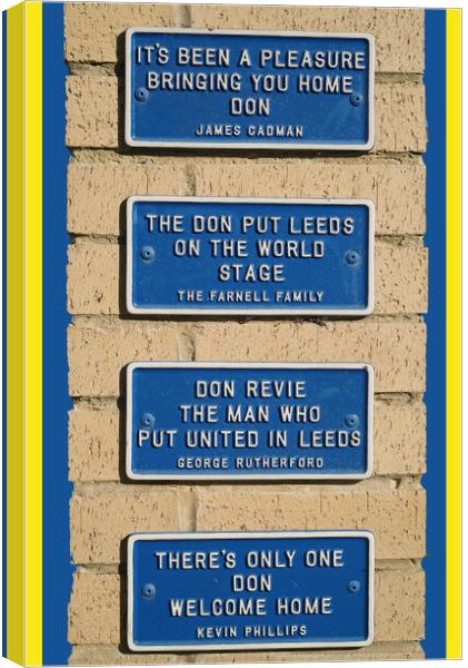 Leeds United Wall Plaques Canvas Print by Alison Chambers