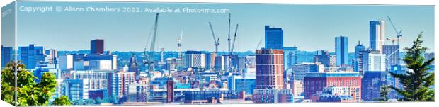 Leeds City Skyscrapers Panorama  Canvas Print by Alison Chambers