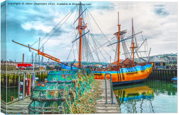 Whitby North Yorkshire  Canvas Print by Alison Chambers