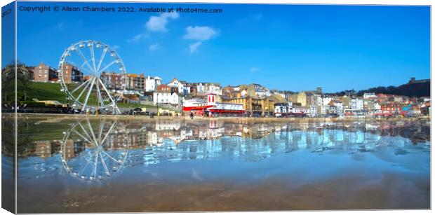 Scarborough Seafront Panorama  Canvas Print by Alison Chambers