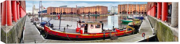 Liverpool Royal Albert Dock Panorama  Canvas Print by Alison Chambers
