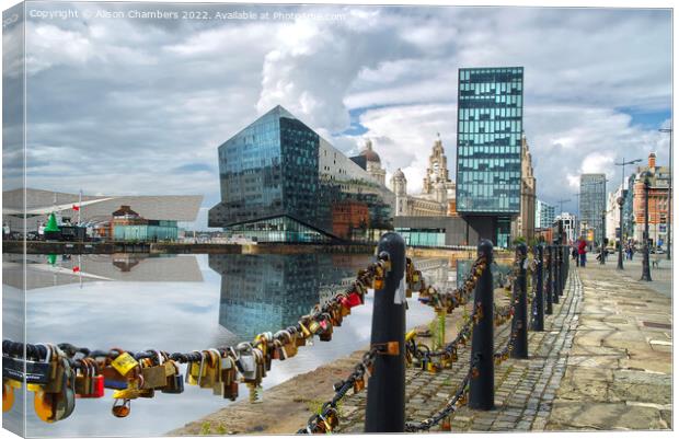 Liverpools Waterfront Canvas Print by Alison Chambers