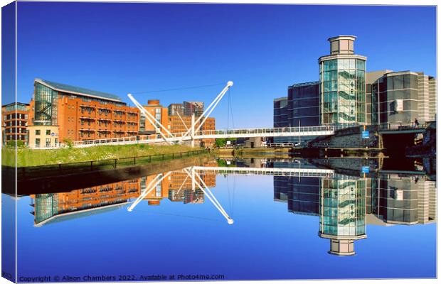 Leeds Docks and Royal Armouries  Canvas Print by Alison Chambers