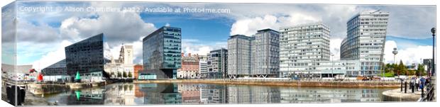 Canning Dock Liverpool Panorama  Canvas Print by Alison Chambers