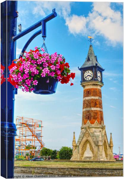 Skegness Clock Tower Canvas Print by Alison Chambers
