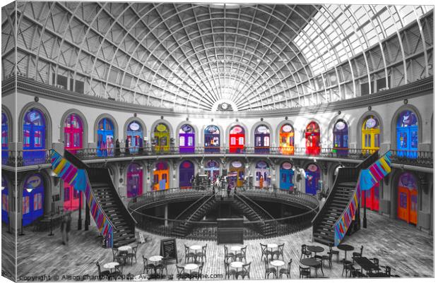 Leeds Corn Exchange Colour Selection  Canvas Print by Alison Chambers