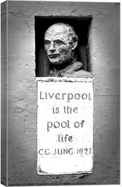 Liverpool Quotes Canvas Print by Alison Chambers
