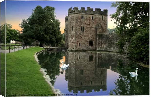 Bishops Palace In Wells Canvas Print by Alison Chambers