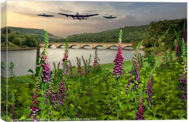 Ladybower Lancaster BBMF Canvas Print by Alison Chambers