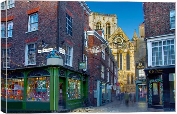 York Minster and Surrounding Streets Canvas Print by Alison Chambers