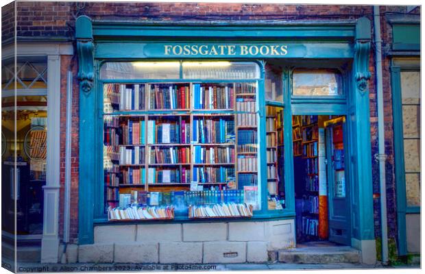 Fossgate Books York Canvas Print by Alison Chambers
