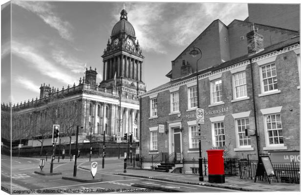 Leeds Town Hall Canvas Print by Alison Chambers