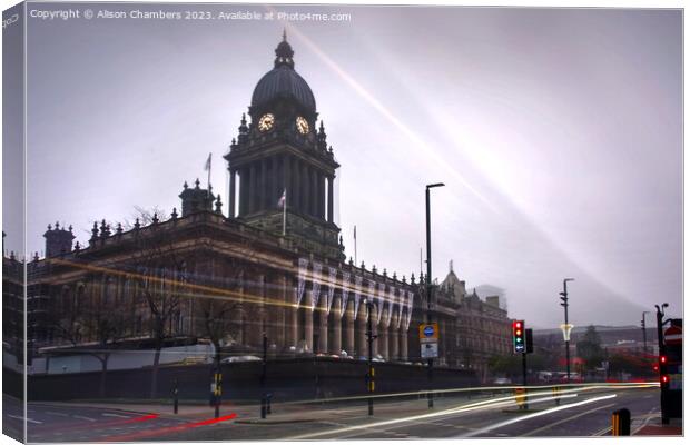 Leeds Town Hall Canvas Print by Alison Chambers