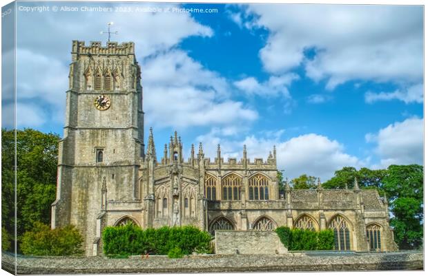 Northleach Gloucestershire  Canvas Print by Alison Chambers