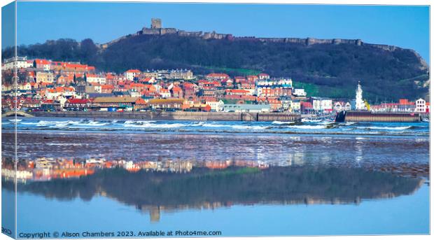 Scarborough Reflection  Canvas Print by Alison Chambers
