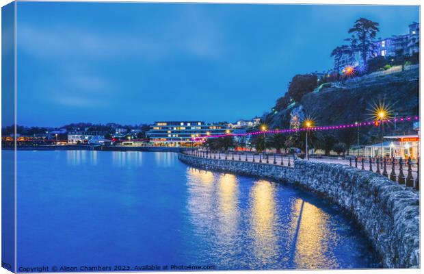 Torbay At Night Canvas Print by Alison Chambers