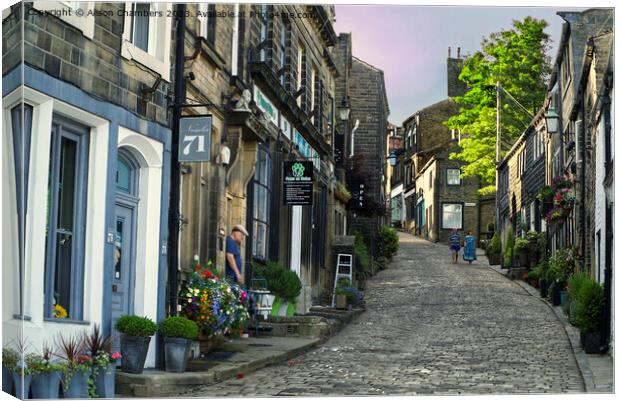 Shutting Up Shop In Haworth Canvas Print by Alison Chambers