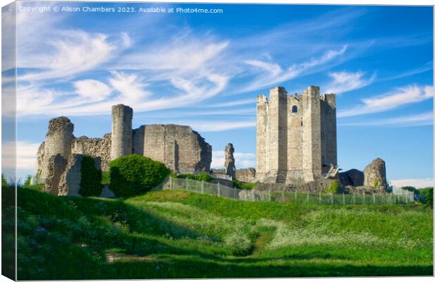 Conisbrough Castle  Canvas Print by Alison Chambers