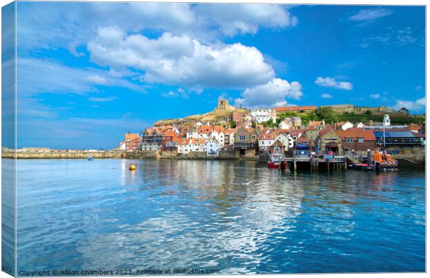 Whitby East Cliff Canvas Print by Alison Chambers