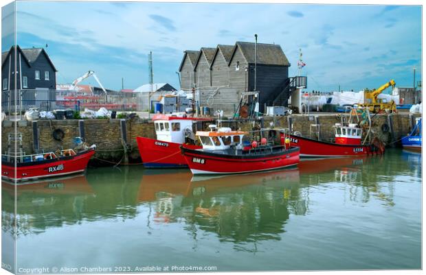 Whitstable Harbour  Canvas Print by Alison Chambers