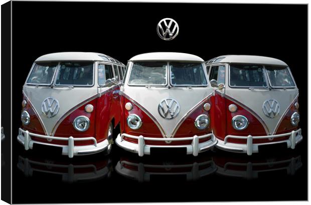 VW Campervan Trio Canvas Print by Alison Chambers