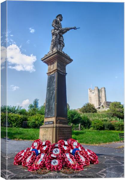 Conisbrough Castle & War Memorial  Canvas Print by Alison Chambers