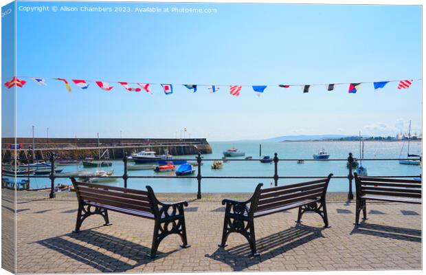 Minehead Harbour Canvas Print by Alison Chambers